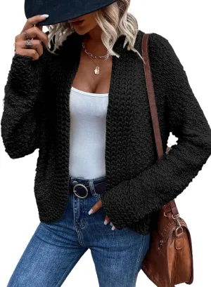 Sidefeel Women's Cardigans Sweaters Casual Long Sleeve Open Front Chunky Knit Coats 2024 Fall Fashion