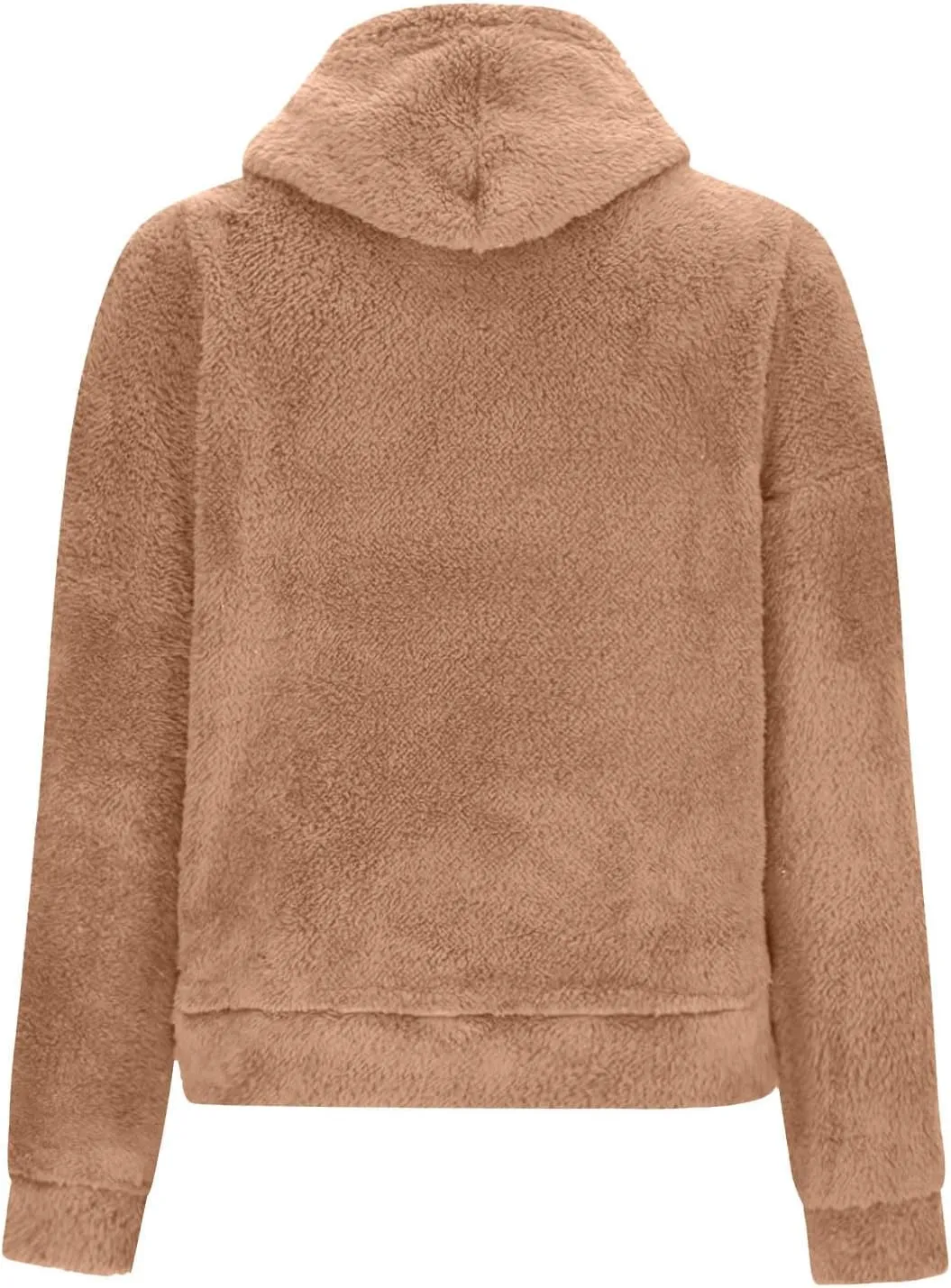 SMIDOW Women Casual Fuzzy Sweatshirt Faux Fleece Pullover Hoodies Cozy Oversized Pockets Hooded Sweatshirts Fall Fashion 2023