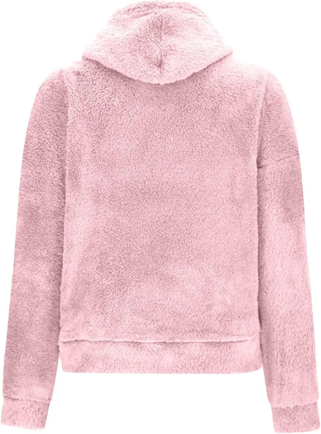 SMIDOW Women Casual Fuzzy Sweatshirt Faux Fleece Pullover Hoodies Cozy Oversized Pockets Hooded Sweatshirts Fall Fashion 2023