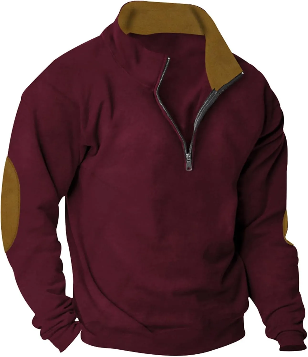 Solid Hoodie Pullover Sweater Men's Fashion Fall And Winter Casual Long Sleeve Half Zip Long Sleeve Sweatshirt Top