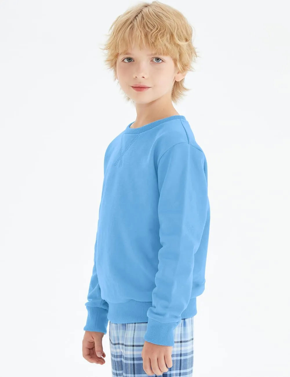 Spring&Gege Youth Basic Sport Crewneck Pullover Sweatshirts for Children（3-14 Years）