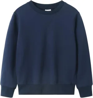 Spring&Gege Youth Basic Sport Crewneck Pullover Sweatshirts for Children（3-14 Years）