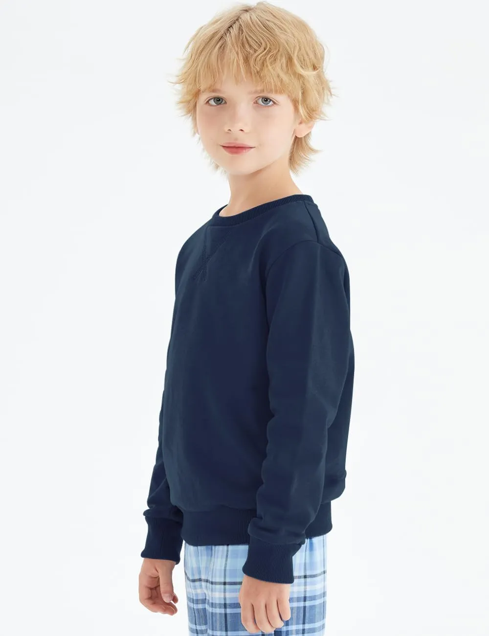 Spring&Gege Youth Basic Sport Crewneck Pullover Sweatshirts for Children（3-14 Years）