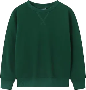 Spring&Gege Youth Basic Sport Crewneck Pullover Sweatshirts for Children（3-14 Years）