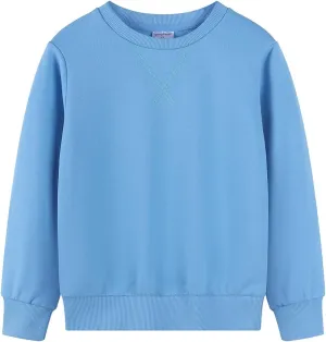 Spring&Gege Youth Basic Sport Crewneck Pullover Sweatshirts for Children（3-14 Years）