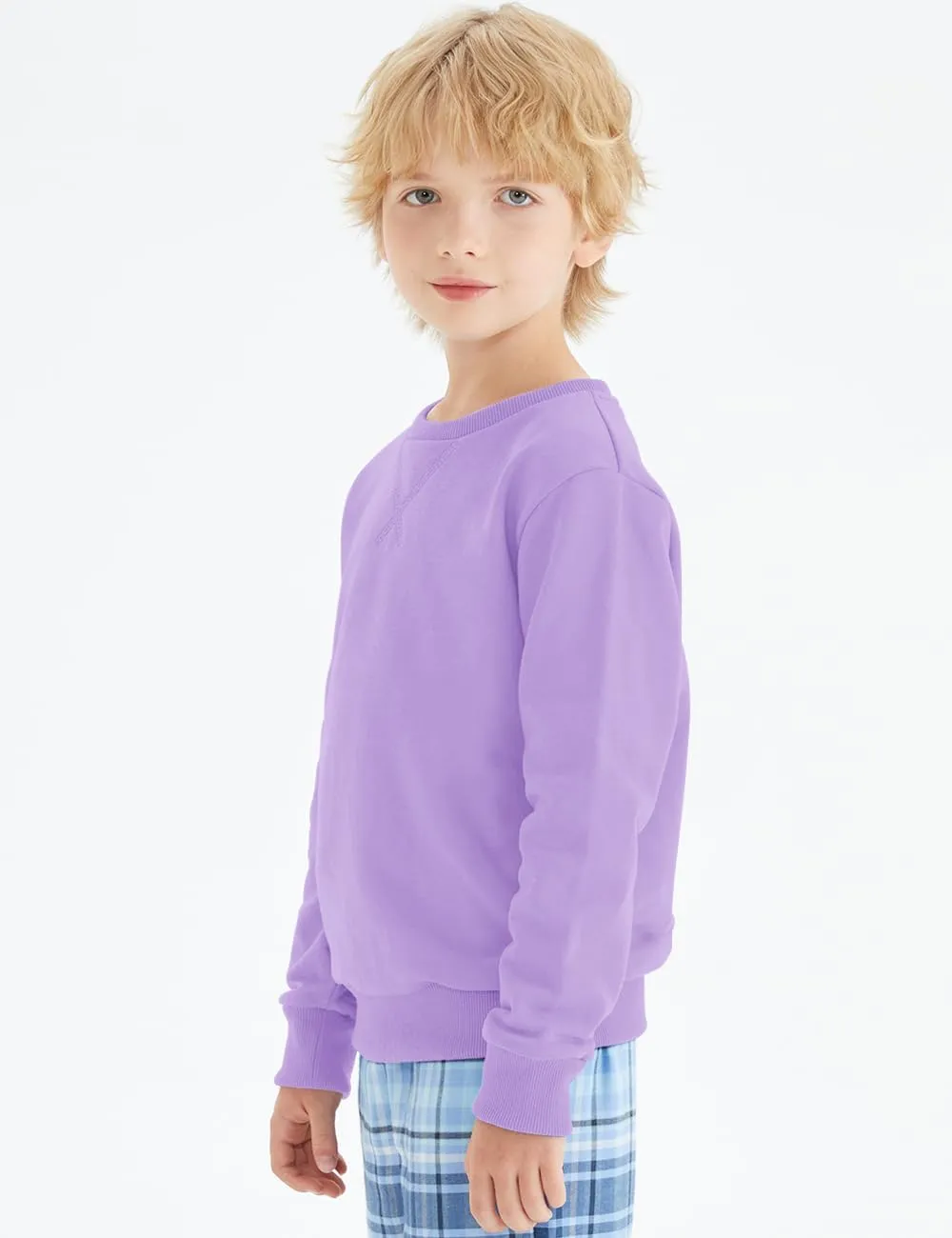 Spring&Gege Youth Basic Sport Crewneck Pullover Sweatshirts for Children（3-14 Years）