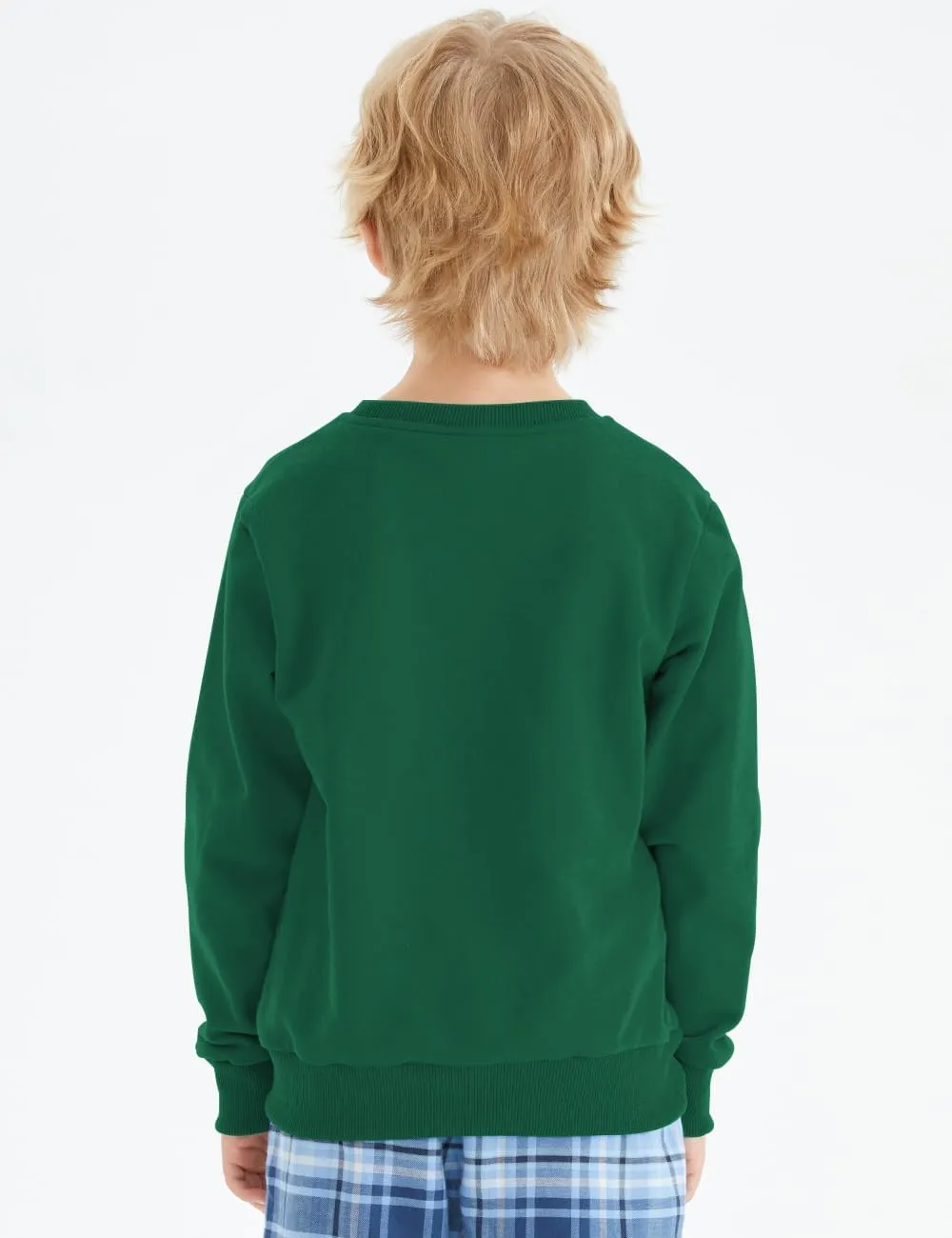 Spring&Gege Youth Basic Sport Crewneck Pullover Sweatshirts for Children（3-14 Years）