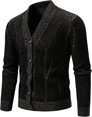 Striped Cardigan for Men Vintage Knit Cardigan Plus Size V Neck Sweaters Button Down Cardigan Sweater Fashion Sweater