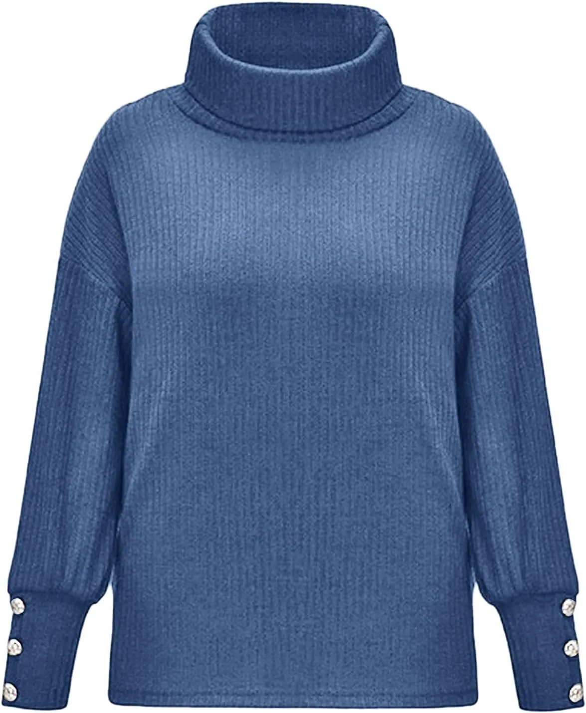 Sweaters for Women Trendy 2023 Fall Fashion Knitted Tops Plus Size Long Sleeve High Neck Pullover Sweaters