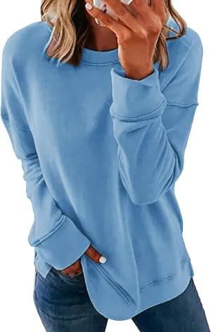 SWEET POISON Womens Casual Fashion Sweatshirts Loose Pullover Sweatshirt Long Sleeve Crewneck Tops