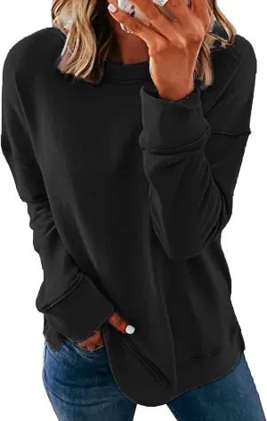 SWEET POISON Womens Casual Fashion Sweatshirts Loose Pullover Sweatshirt Long Sleeve Crewneck Tops