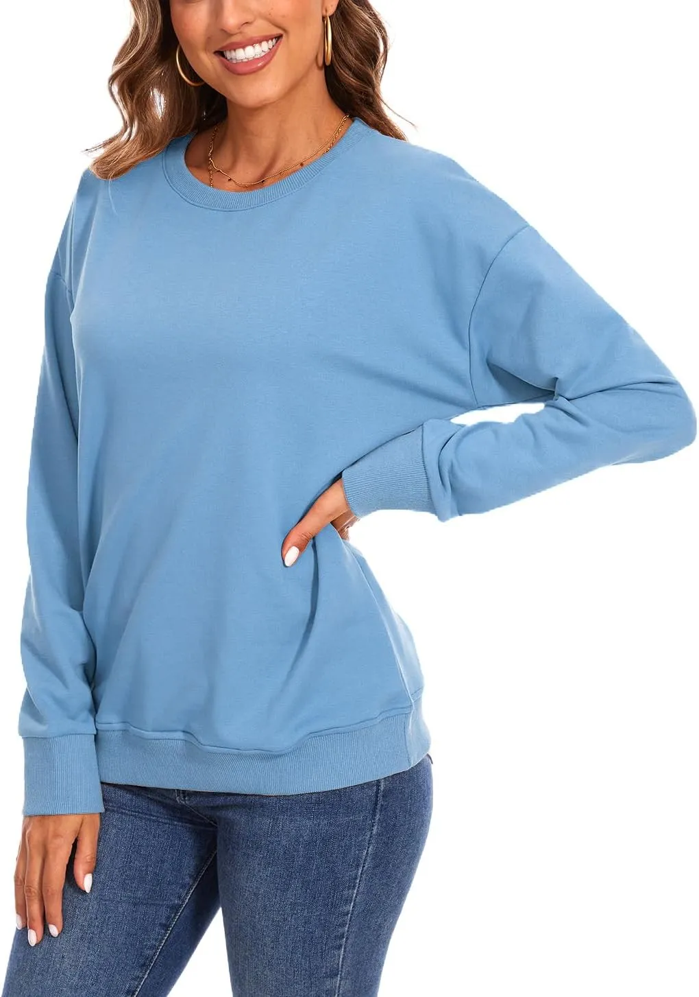 SWEET POISON Womens Casual Fashion Sweatshirts Loose Pullover Sweatshirt Long Sleeve Crewneck Tops
