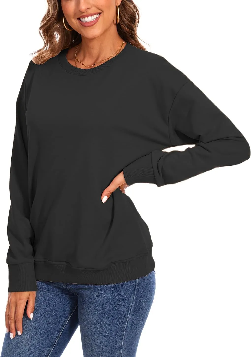SWEET POISON Womens Casual Fashion Sweatshirts Loose Pullover Sweatshirt Long Sleeve Crewneck Tops
