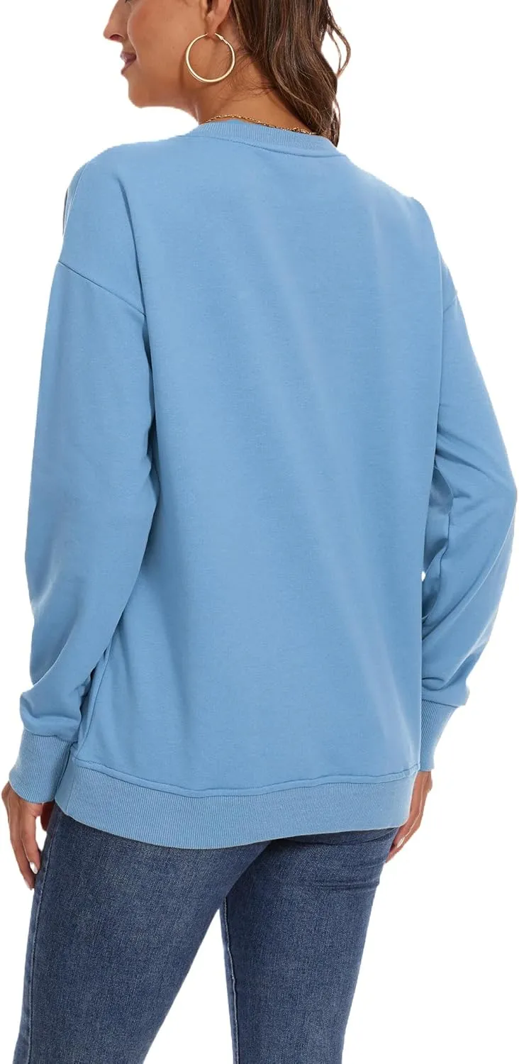 SWEET POISON Womens Casual Fashion Sweatshirts Loose Pullover Sweatshirt Long Sleeve Crewneck Tops