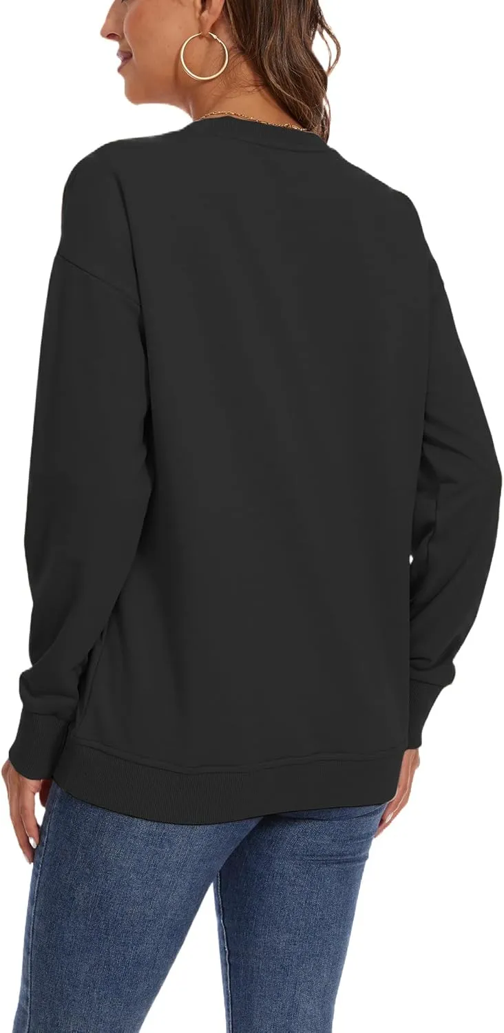 SWEET POISON Womens Casual Fashion Sweatshirts Loose Pullover Sweatshirt Long Sleeve Crewneck Tops