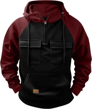 Tactical Hoodies for Men Zip Up Hooded Sweatshirts Rotro Long Sleeve Workout Shirt Outdoor Sports Pullover