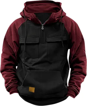 Tactical Sweatshirts for Men Hoodies Winter Long Sleeve Workout Gym Cargo Pullover Sports Outdoor Fashion Jackets
