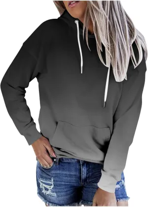 Tie Dye Print Hoodie For Women Fall Fashion y2k Clothes Long Sleeve Drawstring Pullover Tops Loose Casual Sweatshirt