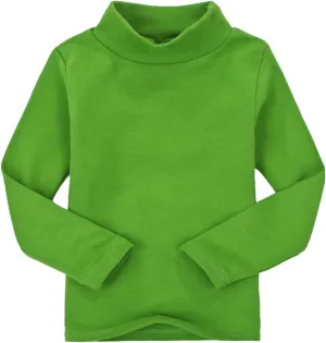 Toddler Baby Little Girls Turtleneck T Shirt Top Basic Solid Long Sleeve Color Blouse Children Girls Clothes Winter