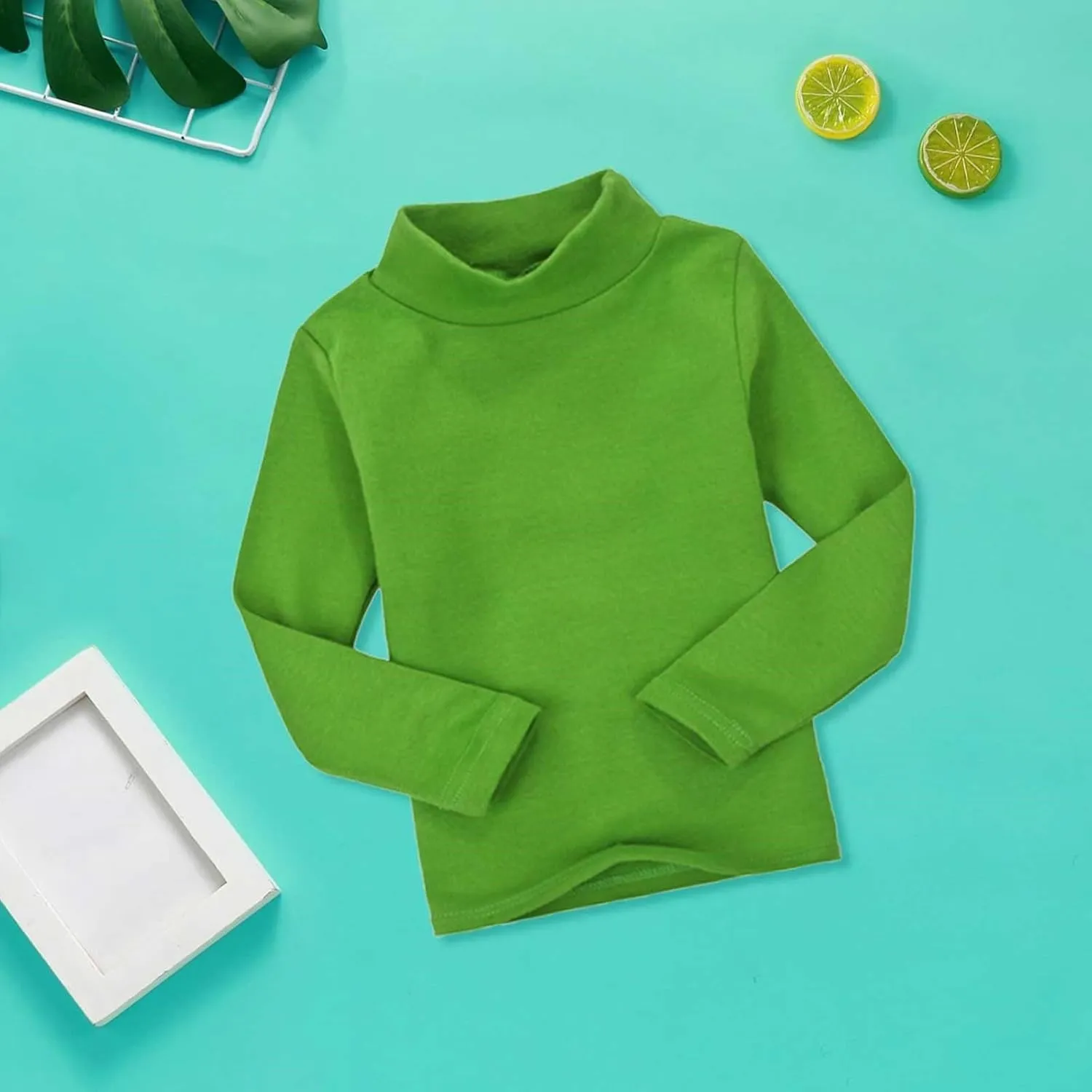 Toddler Baby Little Girls Turtleneck T Shirt Top Basic Solid Long Sleeve Color Blouse Children Girls Clothes Winter