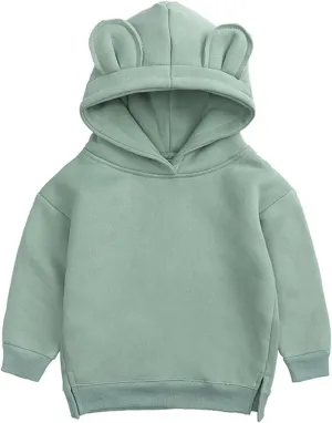 Toddler Sweatshirt Hoodie Pullover Solid Long Sleeve Cute Outfits Baby Girls Boys Fall Winter Cozy Warm Clothes