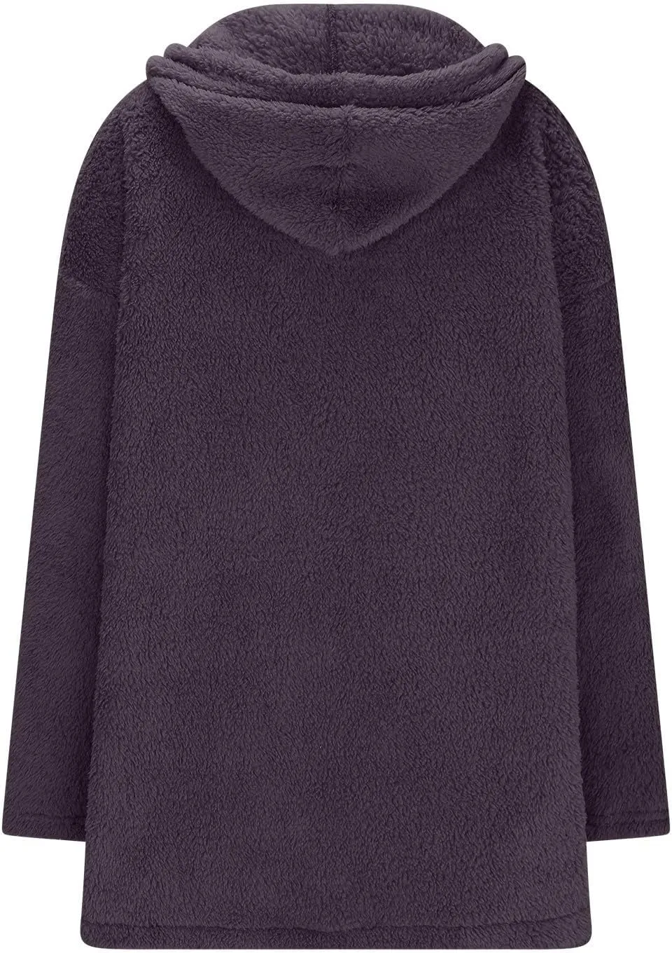 Trench Coat for Women 2024 Casual Long Sleeve Warm Fleece Jackets Hooded Cardigan Winter Coats Outerwear