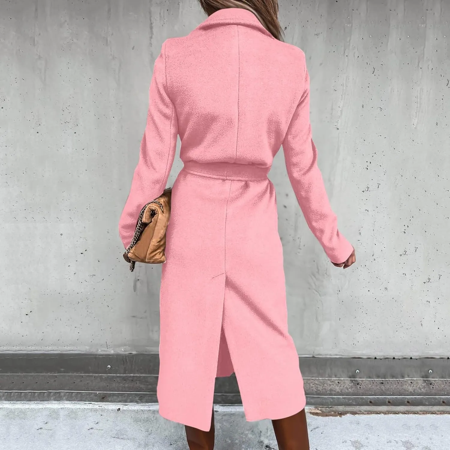 Trench Coat for Women 2024 Fuzzy Jacket Loose Fitting Warm Winter Outwear Fashion Lapel Jacket Coats Long Coat Women