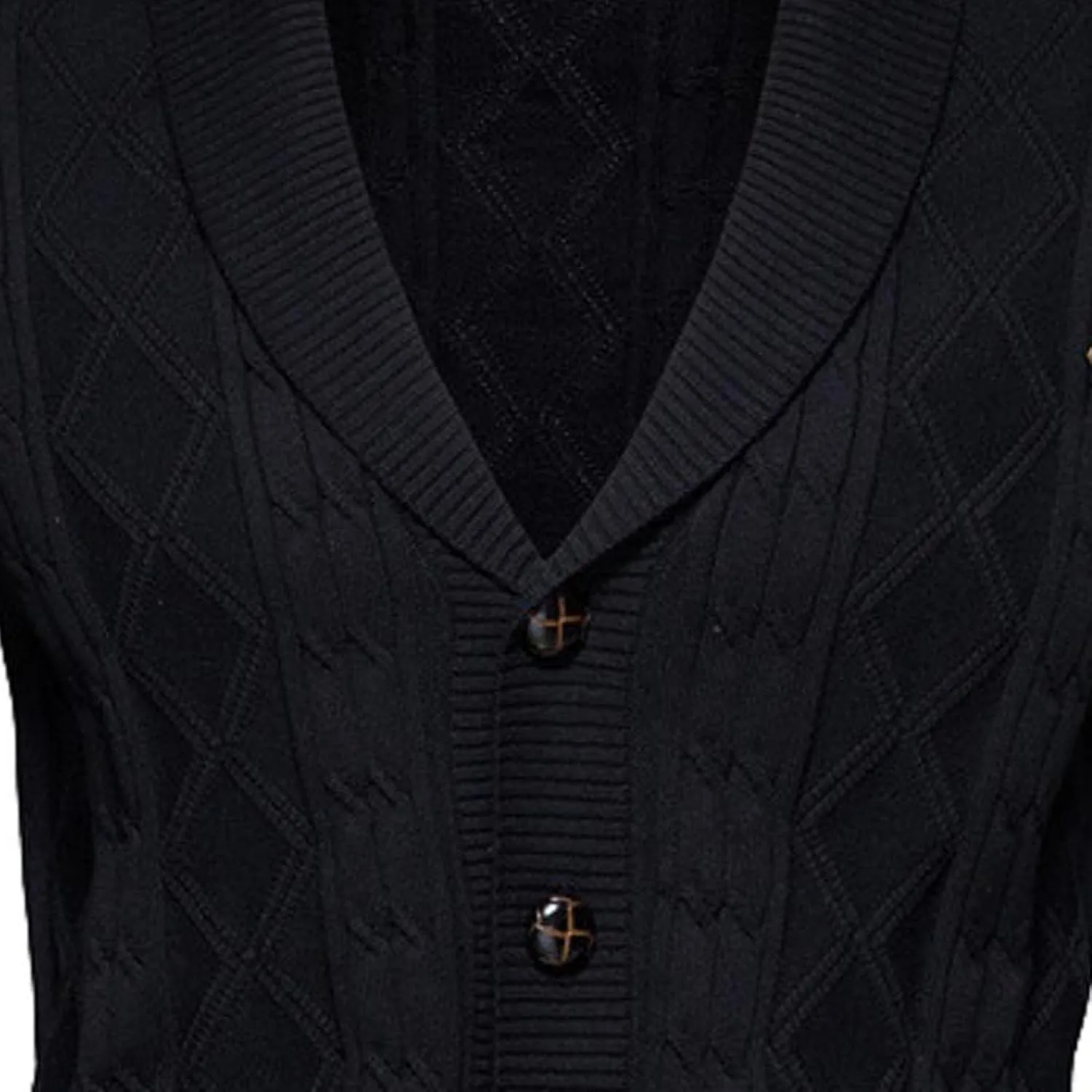 tuduoms Mens Shawl Collar Cardigan Sweater Slim Fit Argyle Knitted Dress Sweater Coat Button Down Long Sleeve Chunky Sweater