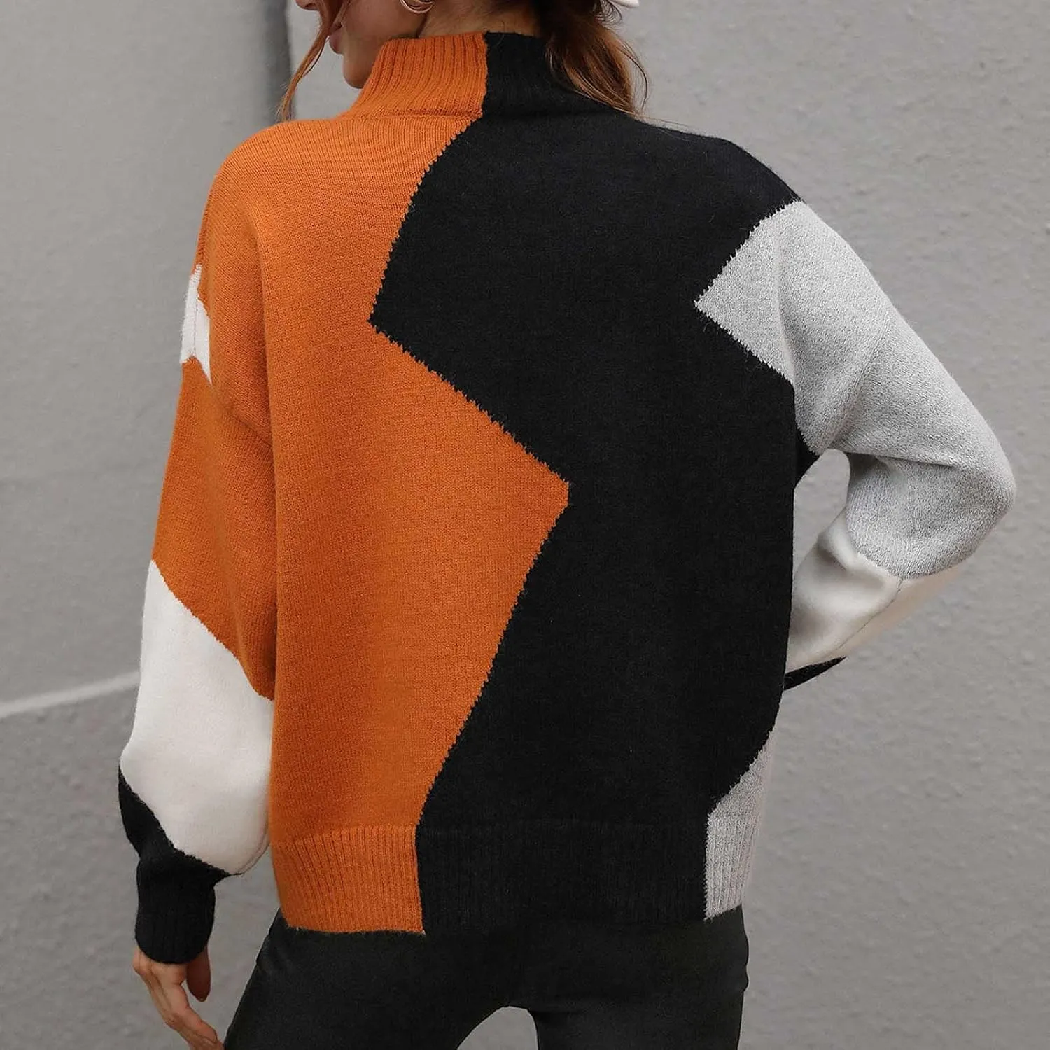tuduoms Women's Oversized Cozy Turtleneck Sweater Chunky Long Sleeve Loose Casual Pullover Slouchy Knit Jumper Tunic Tops