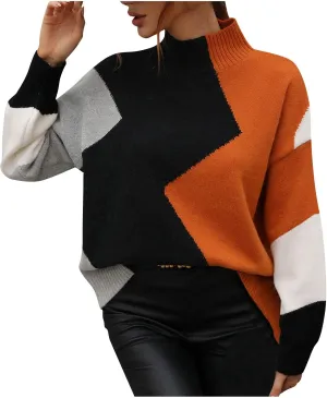 tuduoms Women's Oversized Cozy Turtleneck Sweater Chunky Long Sleeve Loose Casual Pullover Slouchy Knit Jumper Tunic Tops