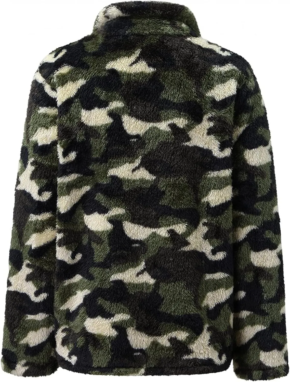 tuduoms Women's Wool Blend Coats Oversized Warm Fleece Shearling Jackets Como Tie Dye Print Button Down Outwear Teddy Coats
