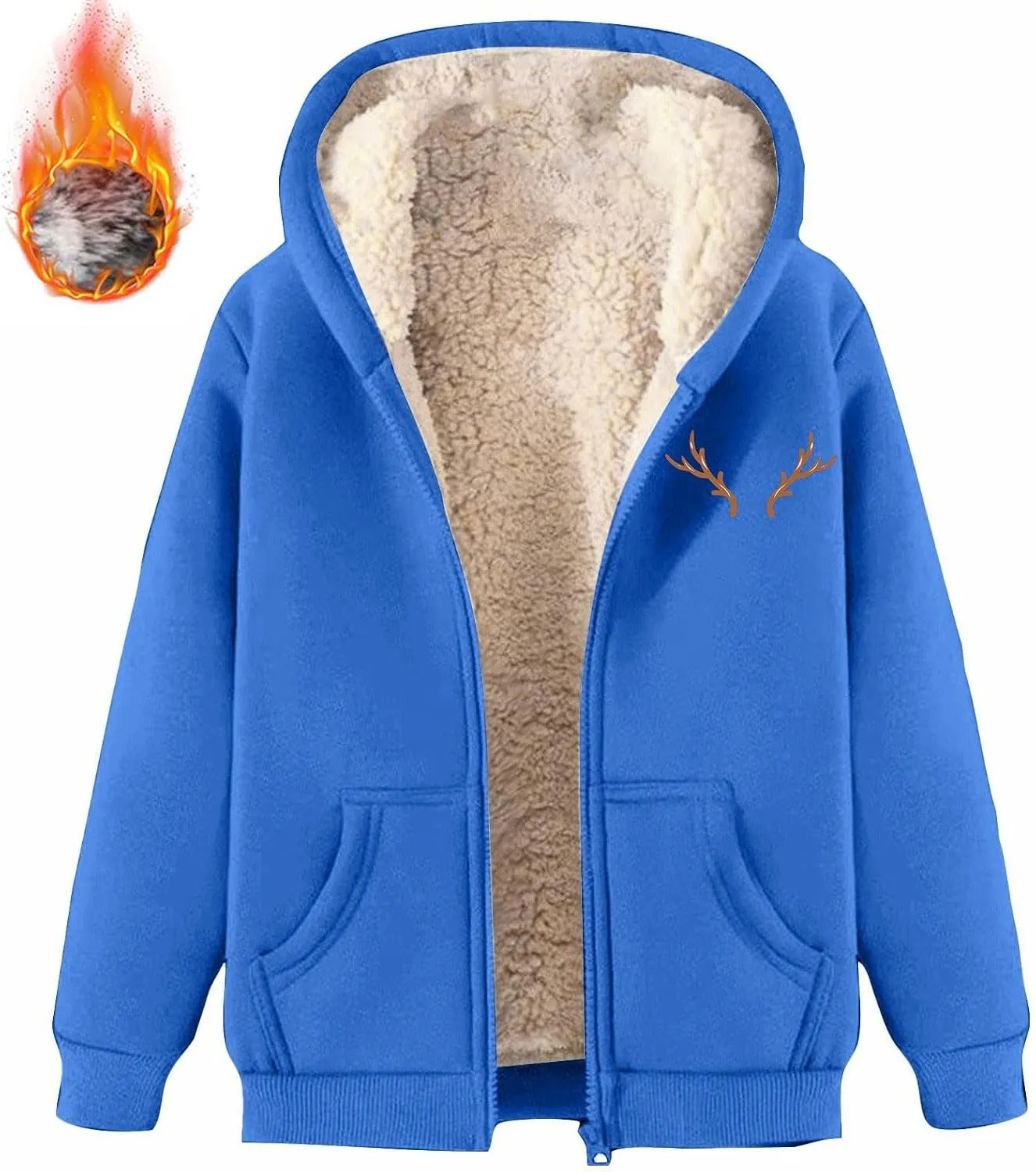 Unisex Fleece Winter Jackets Mens Sherpa Lined Warm Casual Y2K Jackets Oversize Cozy Loungwear Sport Workout Coats