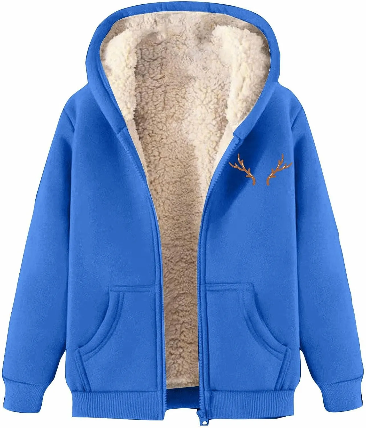 Unisex Fleece Winter Jackets Mens Sherpa Lined Warm Casual Y2K Jackets Oversize Cozy Loungwear Sport Workout Coats