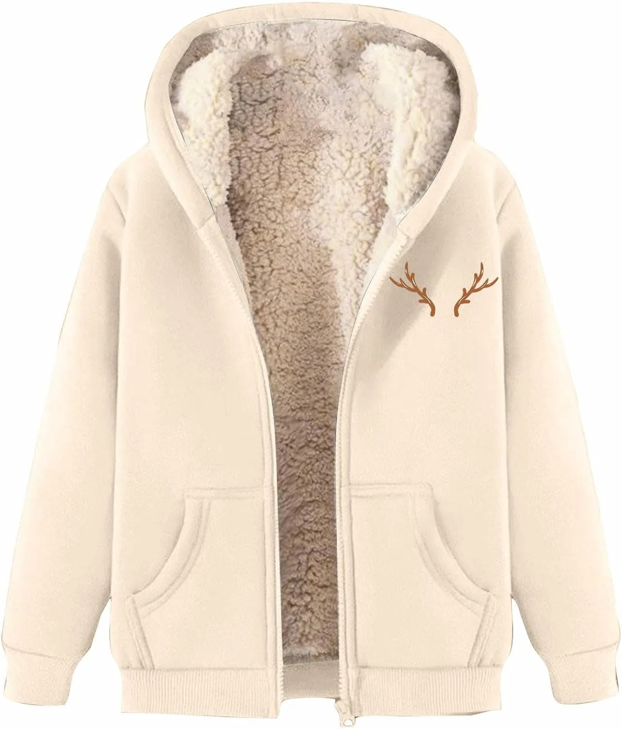 Unisex Fleece Winter Jackets Mens Sherpa Lined Warm Casual Y2K Jackets Oversize Cozy Loungwear Sport Workout Coats