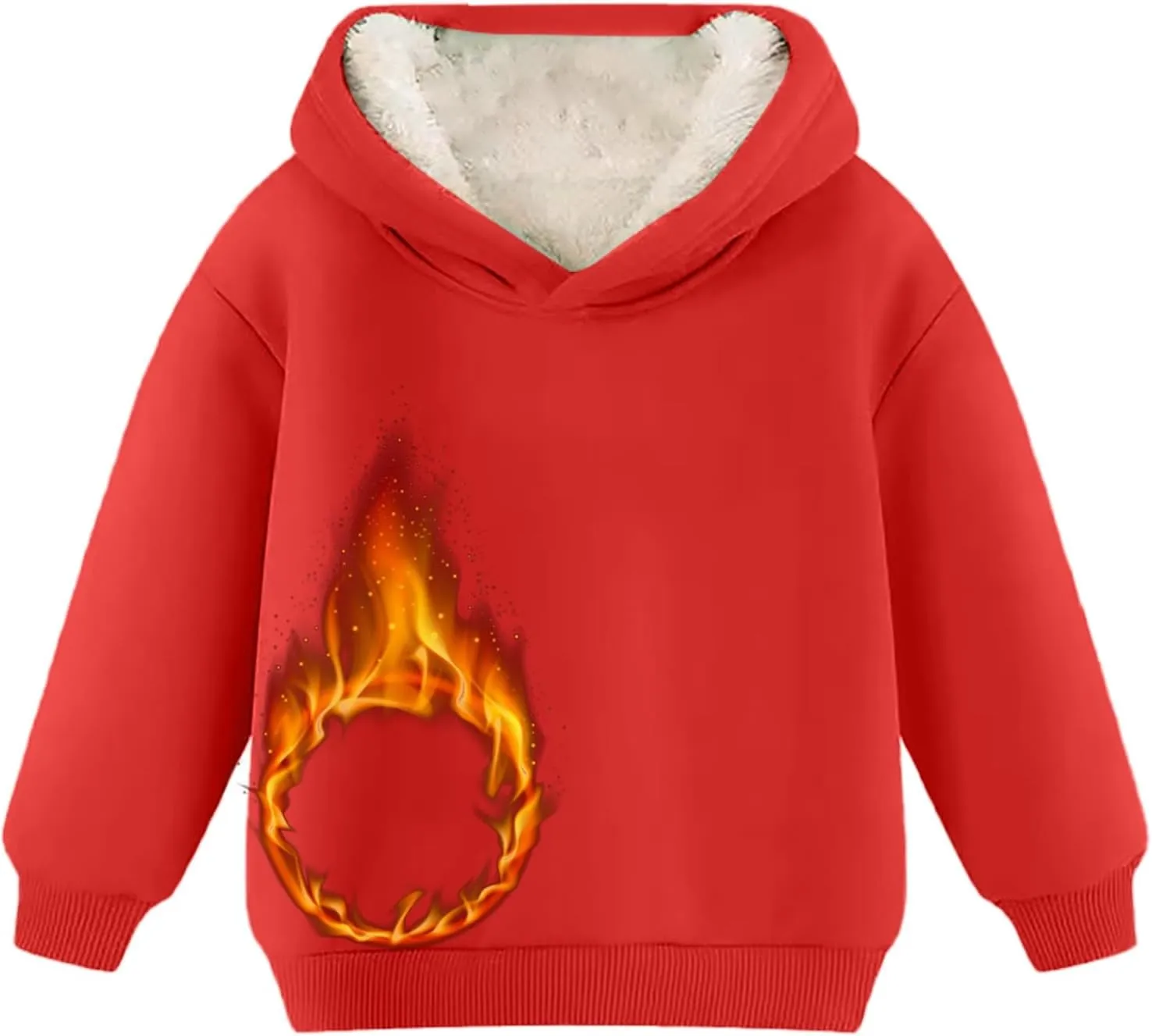 Unisex Sherpa Lined Hoodie Kids Fleece Pullover Flannel Sweatshirt Thick Sweatshirts Thermal Sweater Winter Warm Top