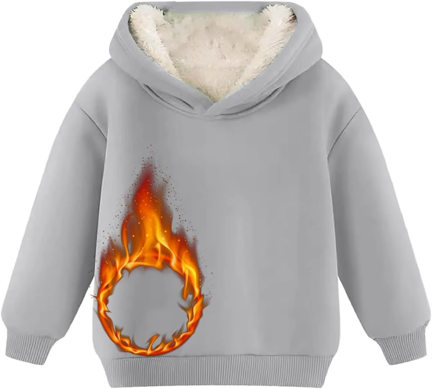 Unisex Sherpa Lined Hoodie Kids Fleece Pullover Flannel Sweatshirt Thick Sweatshirts Thermal Sweater Winter Warm Top