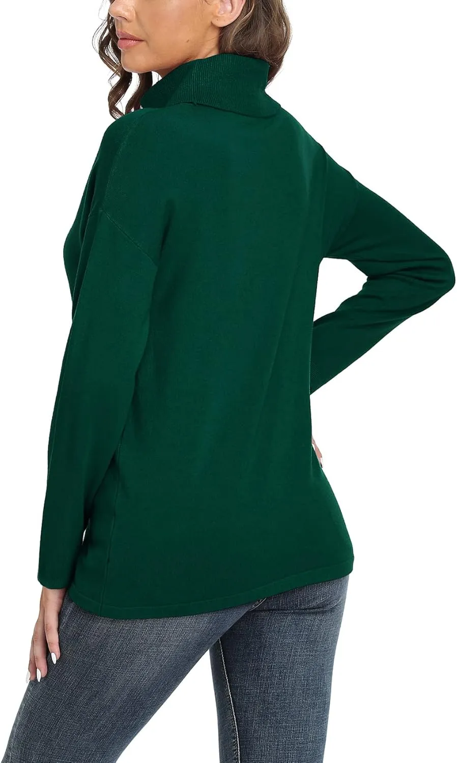 VIISHOW Women's Turtleneck Sweater Long Sleeve Cozy Warm Sweater Casual Lightweight Soft Pullover Jumper Tops