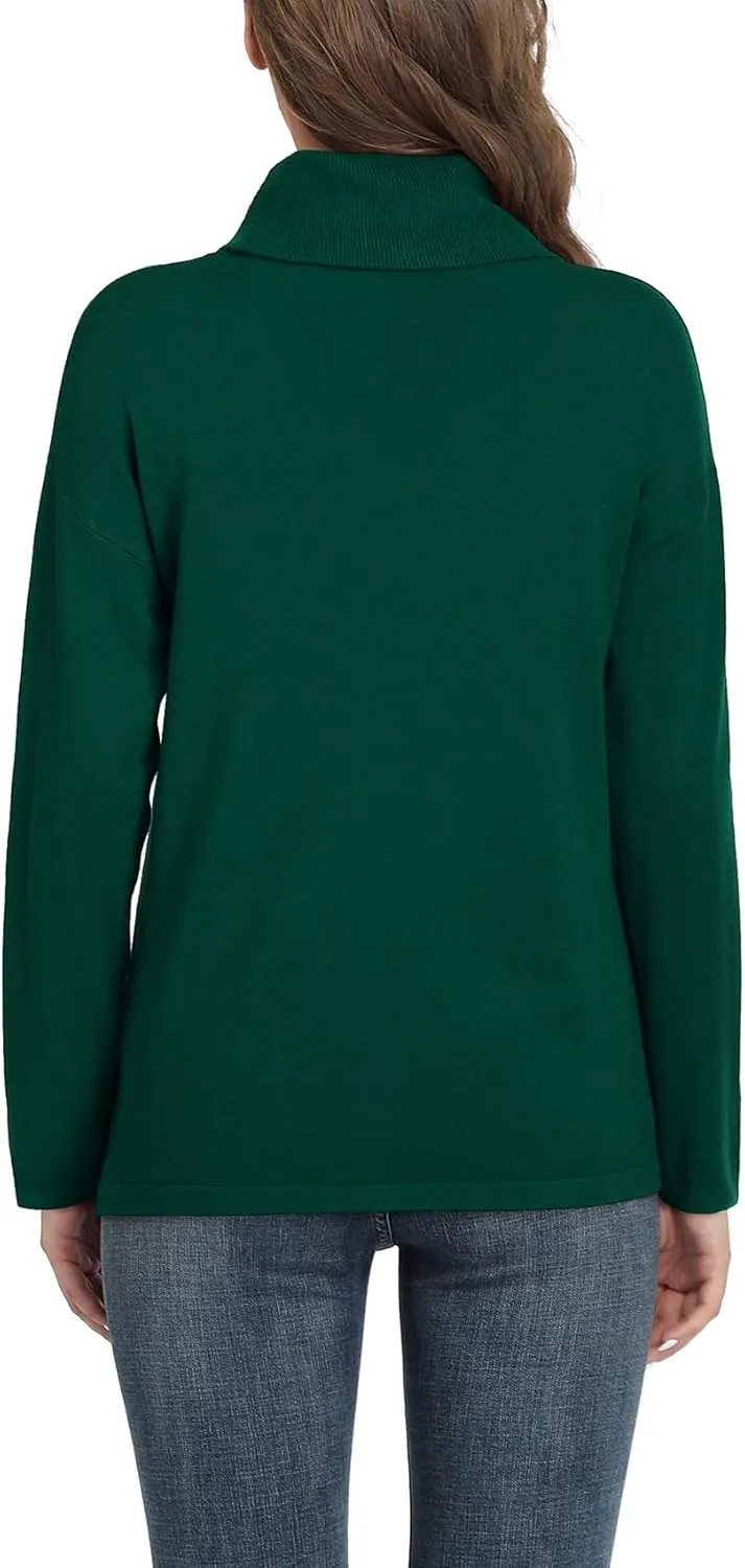 VIISHOW Women's Turtleneck Sweater Long Sleeve Cozy Warm Sweater Casual Lightweight Soft Pullover Jumper Tops