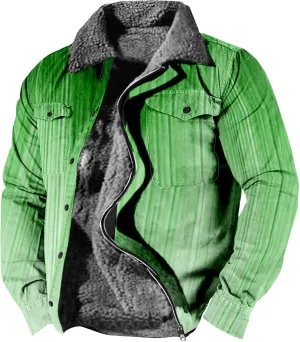 Winter Coats For Men Mens Sherpa Trucker Jacket Big And Tall Full Zip Lapel Sweatshirts Thickened Warm Winter Coats