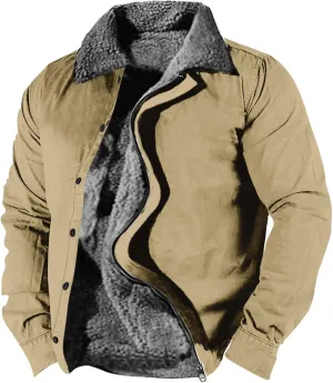 Winter Coats For Men Mens Sherpa Trucker Jacket Big And Tall Full Zip Lapel Sweatshirts Thickened Warm Winter Coats