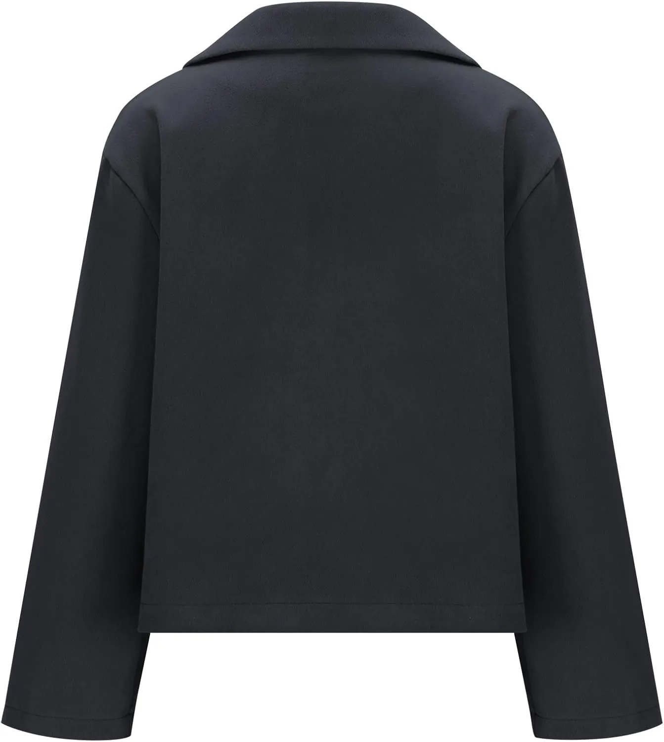 Winter Coats for Women 2024 Fashion Elegant Lapel Collar Cropped Peacoat Fall Warm Woolen Trench Coat Outerwear