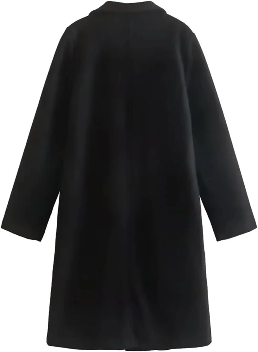 Winter Coats for Women 2024 New Wool Blend Peacoat Notched Lapel Collar Mid-Long Trench Coat Lounge Soild Cardigan