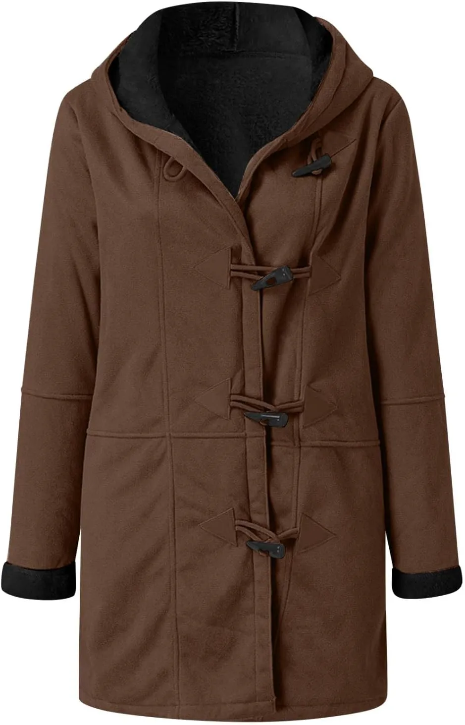 Winter Coats for Women 2024 Plus Size Fleece Lined Jackets Warm Button Down Fur Sherpa Lined Hooded Hoodies Outerwear