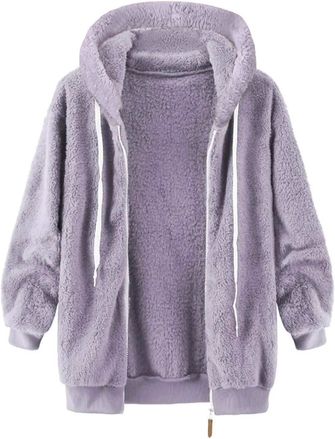 Winter Coats for Women 2024 Plus Size Fuzzy Sherpa Fleece Jackets Hooded Cardigan Warm Cozy Outerwear with Pockets