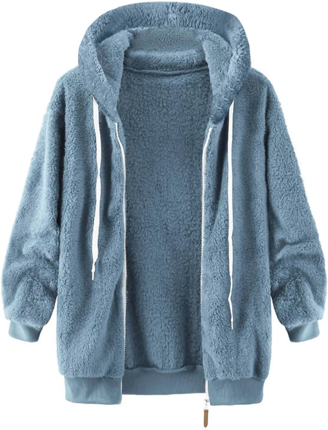 Winter Coats for Women 2024 Plus Size Fuzzy Sherpa Fleece Jackets Hooded Cardigan Warm Cozy Outerwear with Pockets