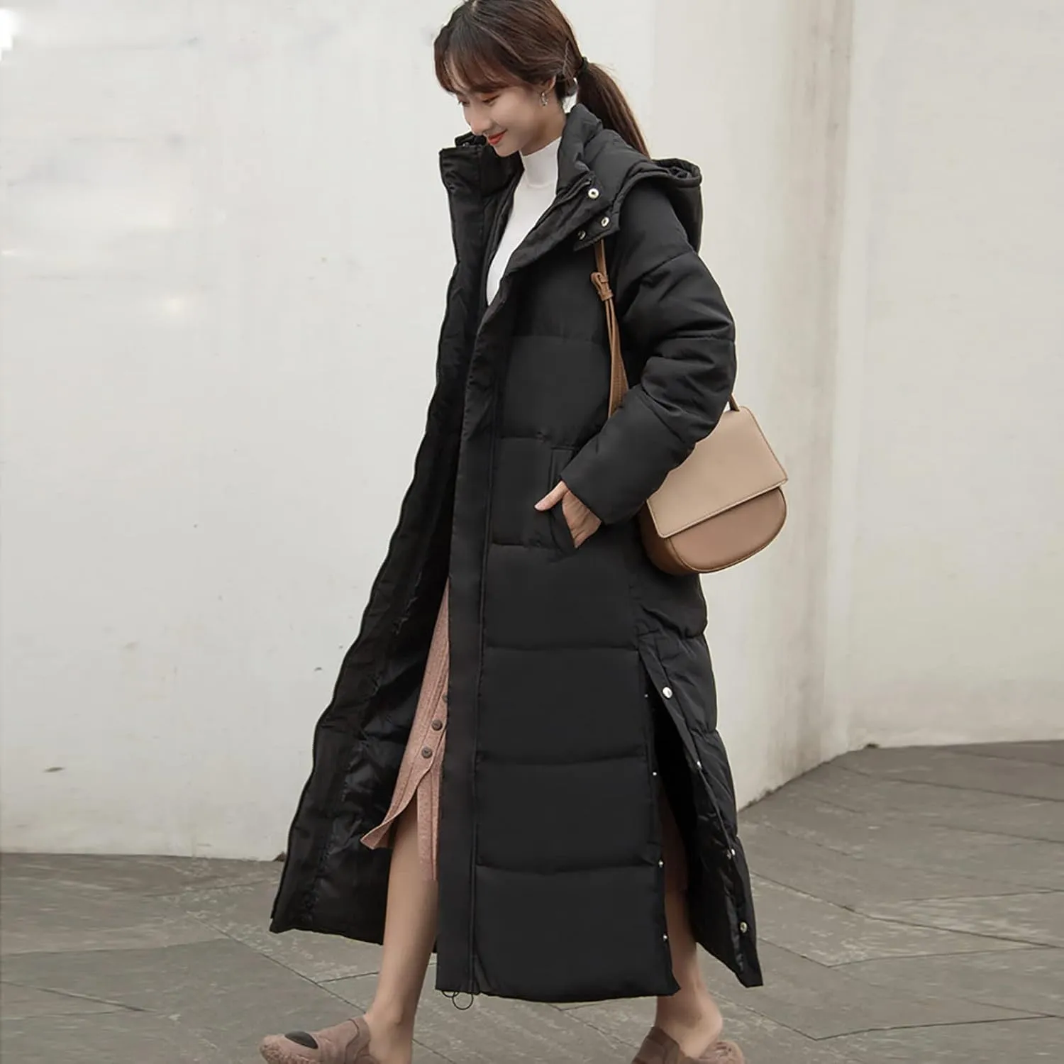 Winter Coats for Women Plus Size Long Quilted Jakcets Hooded Puffer Jacket Thicken Down Coats Padded Outerwear Overcoat