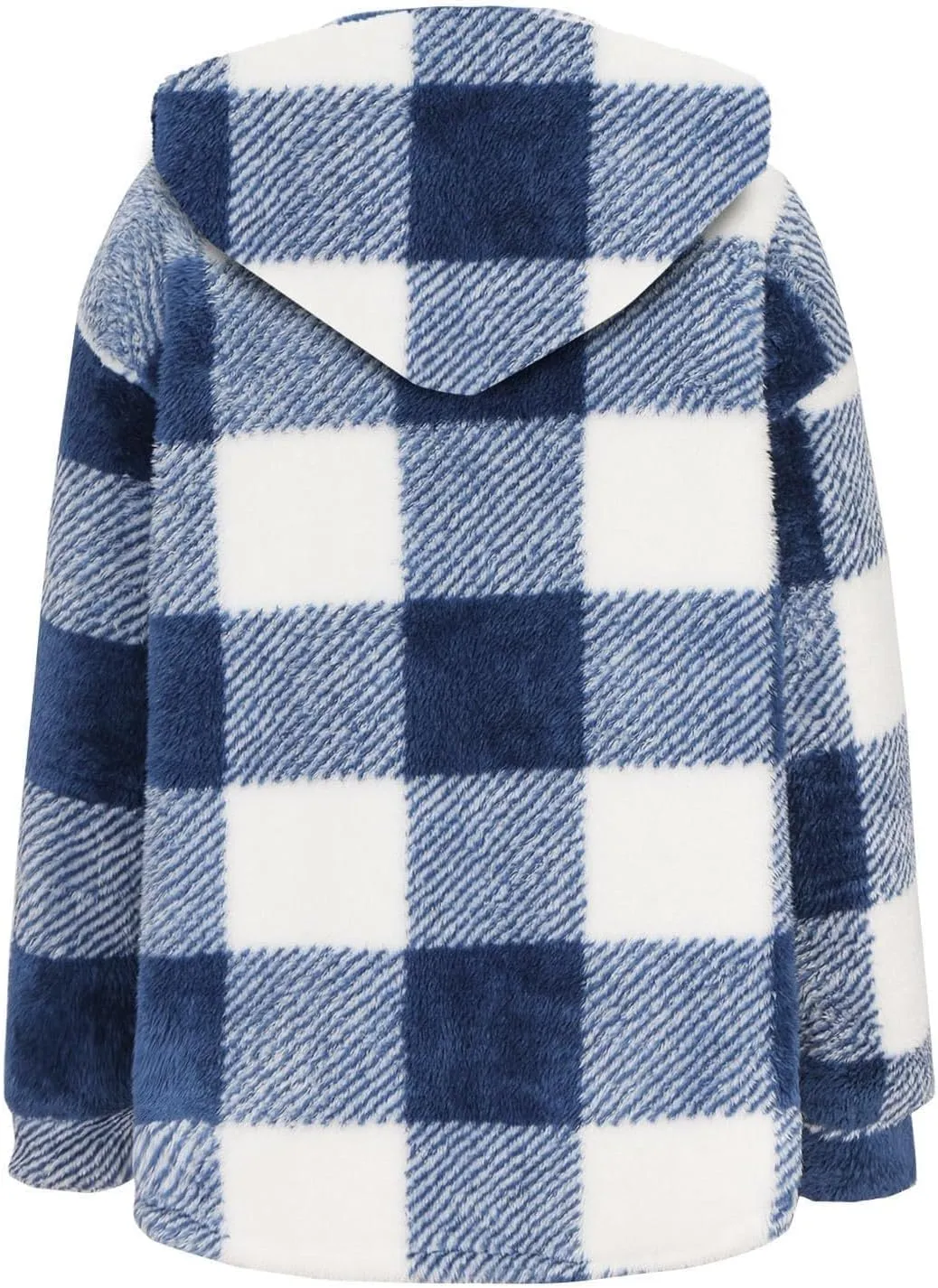 Winter Fleece Jacket for Women Zip Up Stand Collar Coats with Pockets Fleece Jacket Hooded Long Sleeve Outerwear
