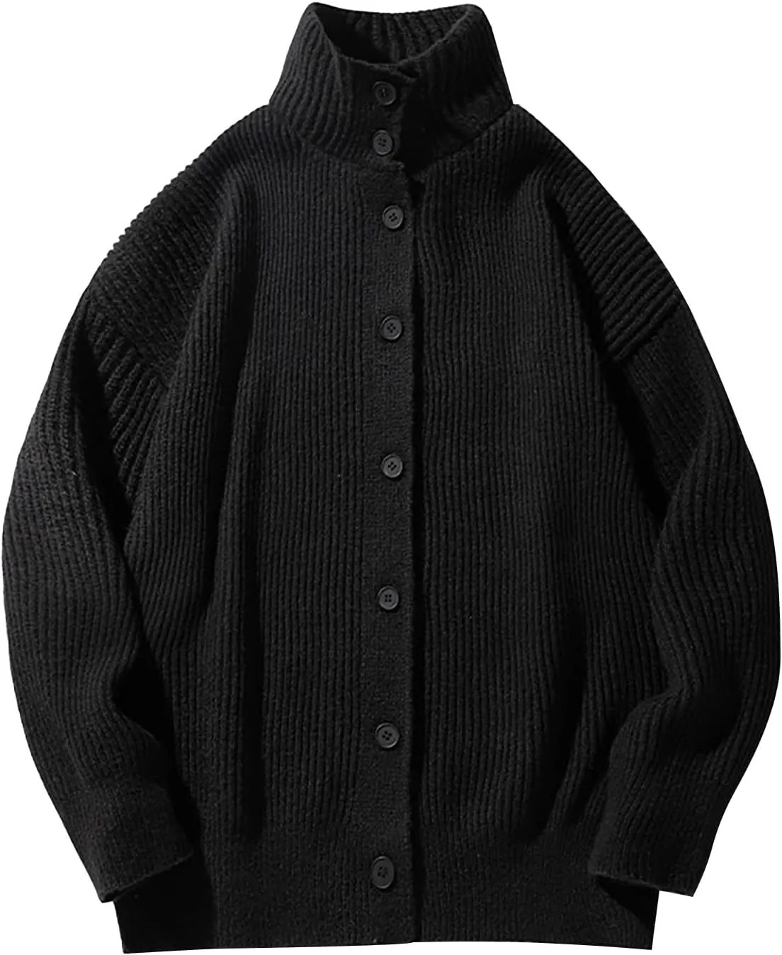 Winter Sweaters for Men Button Down Open Front Cardigan Plus Size Cardigan Sweater Lapel Knit Sweater Casual Sweaters