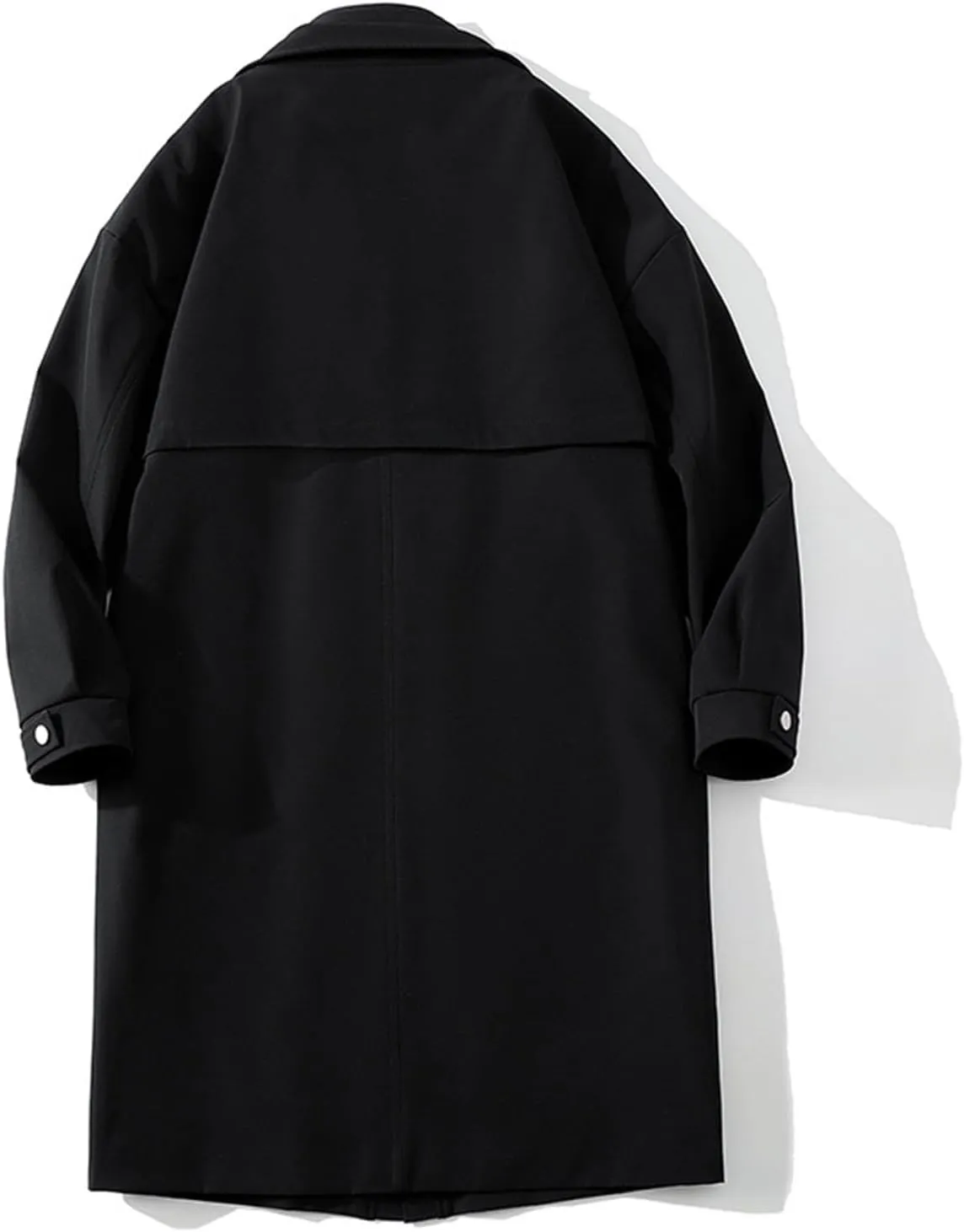 Winter Trench Coat for Men Big and Tall Wool Coat Long Pea Coat Notch Collar Cardigan Button Down Trench Coat