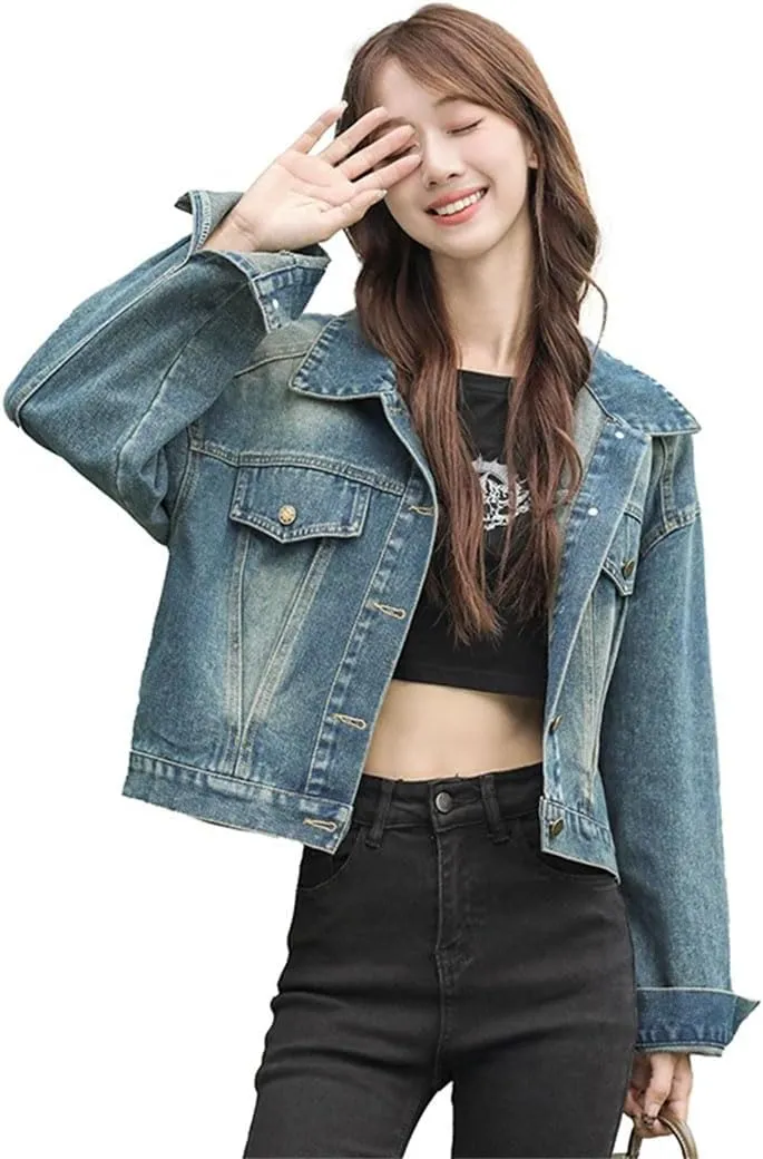 Woman Denim Jean Coats Basic Jackets Slim Stretch Short Clothes